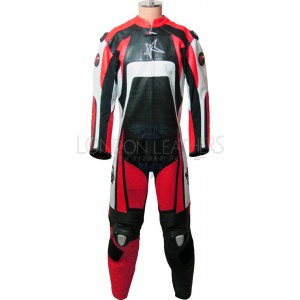 RTX Raptor Pro Red Motorcycle Leather Biker Suit